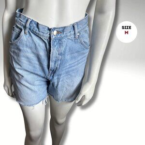 High-Rise Light Wash Denim Cutoff Shorts – Size M